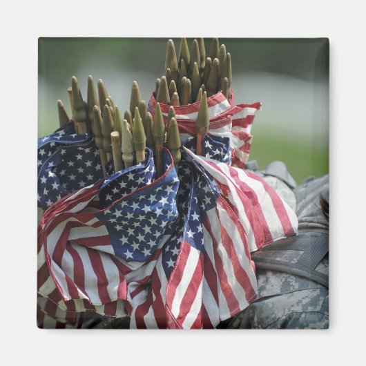 Aimant Un sac à dos de soldat de l'armée (Devant)