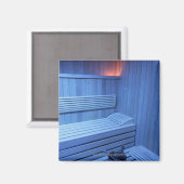 Aimant Un sauna bleu clair, Suède. (Recto/Verso)