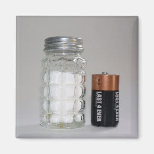 Aimant Un sel et une batterie