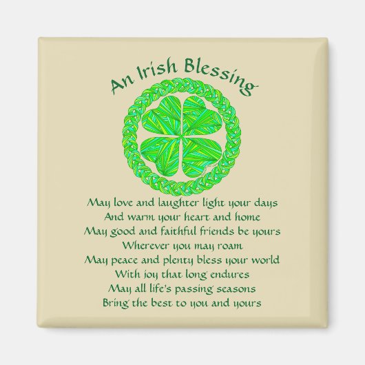 Aimant Un Shamrock celte irlandais bénissant (Devant)