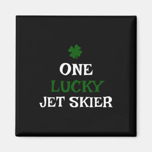 Aimant Un skieur jet chanceux Saint-Patrick's Day Jetski