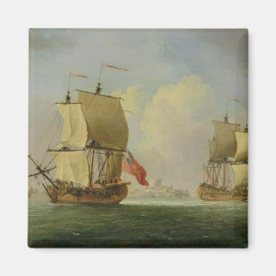 Aimant Un sloop anglais et une frégate dans une brise