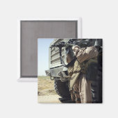 Aimant Un soldat assure la sécurité des Marines (Recto/Verso)