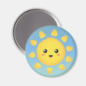 Aimant Un soleil mignon et joyeux qui brille tout autour (Recto/Verso)