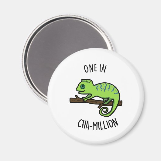 Aimant Un Sur Cha Million Funny Chameleon Pun (Recto/Verso)