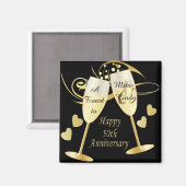 Aimant Un toast au 50e anniversaire | Texte do-it-yoursel (Recto/Verso)