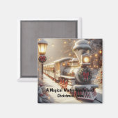 Aimant Un train de Noël magique pour Wonderland (Recto/Verso)