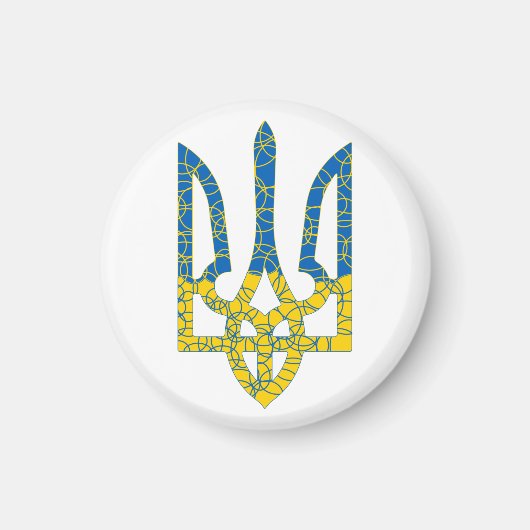 Aimant Un trident ukrainien texturé drapeau d'Ukraine cou (Devant)