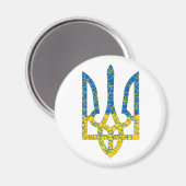 Aimant Un trident ukrainien texturé drapeau d'Ukraine cou (Recto/Verso)
