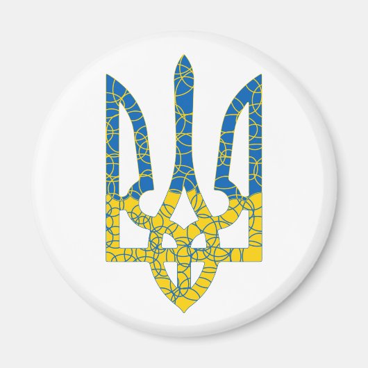 Aimant Un trident ukrainien texturé drapeau d'Ukraine cou (Devant)