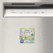 Aimant Un Trio de Fleurs d'Anniversaire (In Situ (Lave-vaisselle))