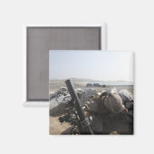 Aimant Un US Marine tire un mortier à Salinas, Pérou (Recto/Verso)