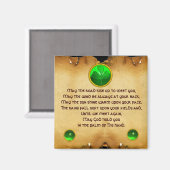 Aimant Un vieux parchemin de bénédiction irlandais (Recto/Verso)