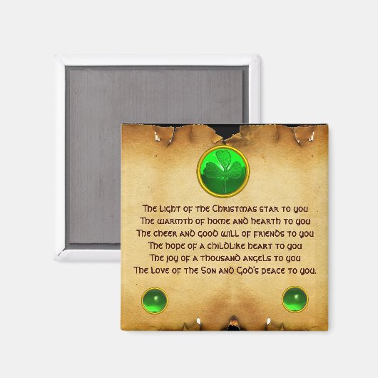 Aimant Un vieux parchemin de Noël irlandais (Recto/Verso)