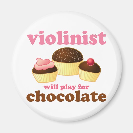 Aimant Un violoniste jouera pour le chocolat (Devant)