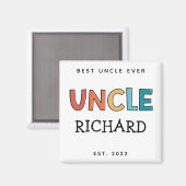 Aimant Uncle personnalisé Retro cadeau meilleur oncle jam (Recto/Verso)