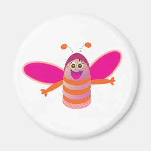 Aimant Une abeille rose mignonne