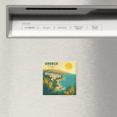 Aimant Une affiche de voyage classique nostalgique – Grèc (In Situ (Lave-vaisselle))