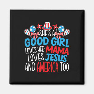 Aimant Une Bonne Fille Qui Aime L'Amérique 4 Juillet Usa