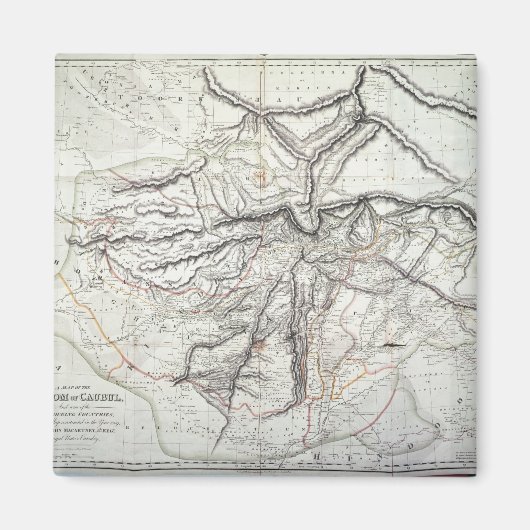 Aimant Une carte du Royaume de Kaboul (Devant)