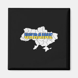 Aimant Une carte ukrainienne et un drapeau de l'Ukraine