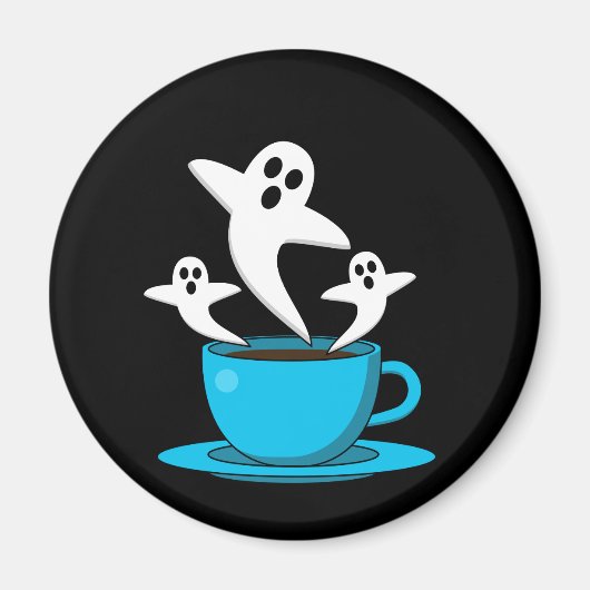 Aimant Une coupe de café fumeur fantôme (Devant)
