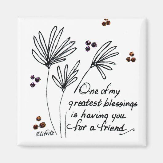 Aimant Une de mes Bénédictions...dire croquis noir blanc (Devant)