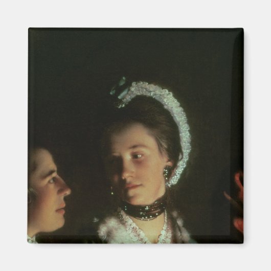 Aimant Une expérience sur un oiseau dans la pompe à air,  (Devant)