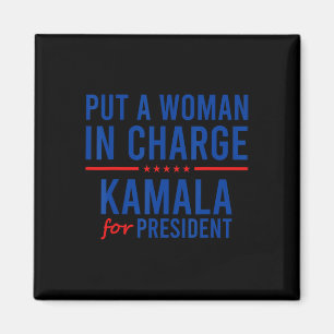 Aimant Une Femme À La Tête De Kamala Harris Democrat Poli