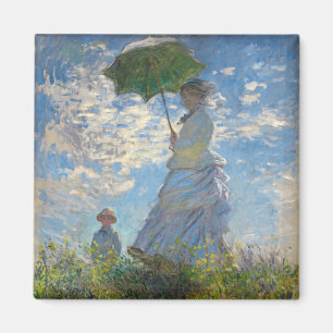 Aimant Une femme avec un parasol - Madame Monet et son fi