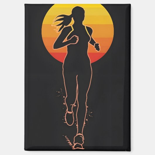 Aimant Une femme court et s'entraîne (Recto)