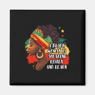 Aimant Une femme noire parle Écoutez et apprenez Mélanine