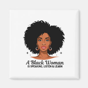 Aimant Une femme noire parle Écoutez et apprenez pour Afr