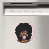 Aimant Une Femme Noire Populant Bubblegum Rose, Rose (In Situ (Lave-vaisselle))