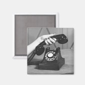 Aimant Une femme qui prend le téléphone de près (Recto/Verso)