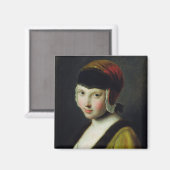 Aimant Une fille avec un masque noir (Recto/Verso)