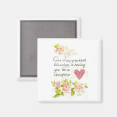 Aimant Une fille est un grand coeur rose de bénédiction d (Recto/Verso)