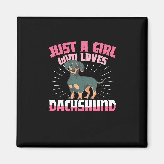 Aimant Une fille qui aime Dachshund (Devant)