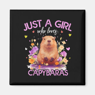 Aimant Une fille qui aime les capybaras pour les femmes g