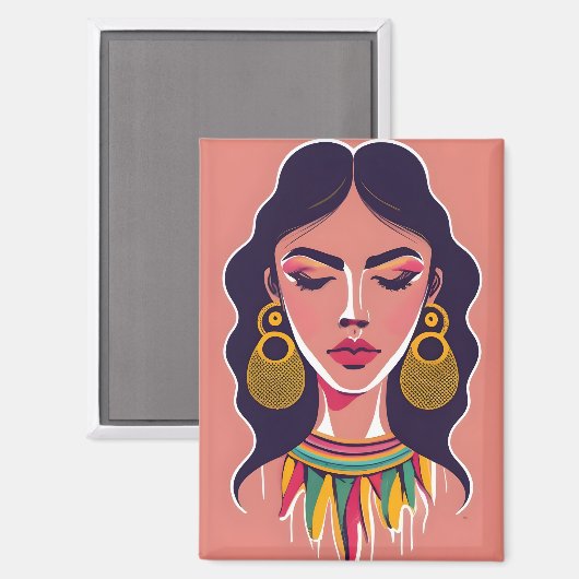 Aimant Une fille timide clignote (Recto/Verso)