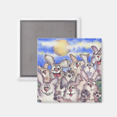 Aimant Une fois dans la lune lapin de lapin de dessin mag (Recto/Verso)