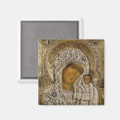 Aimant Une icône représentant la Vierge de Kazan (Recto/Verso)