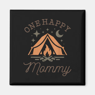 Aimant Une joyeuse campeuse maman 1er anniversaire campin