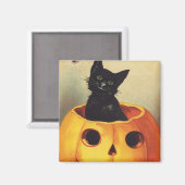 Aimant Une joyeuse Halloween par Ellen Clapsaddle, Chat V (Recto/Verso)