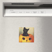 Aimant Une joyeuse Halloween par Ellen Clapsaddle, Chat V (In Situ (Lave-vaisselle))