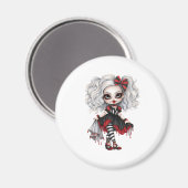 Aimant Une mignonne fille Halloween collection de design (Recto/Verso)