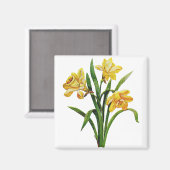 Aimant Une multitude dorée de jonquilles brodées (Recto/Verso)