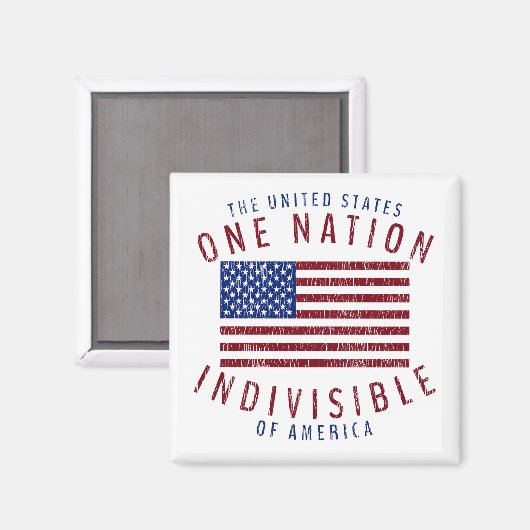 Aimant Une nation indivisible Drapeau américain (Recto/Verso)