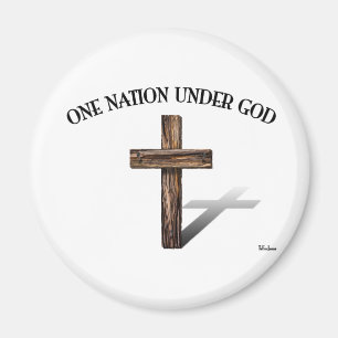 Aimant Une nation sous Dieu avec une croix rugueuse