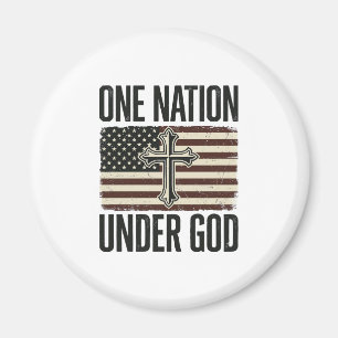 Aimant Une nation sous Dieu croix patriotique
